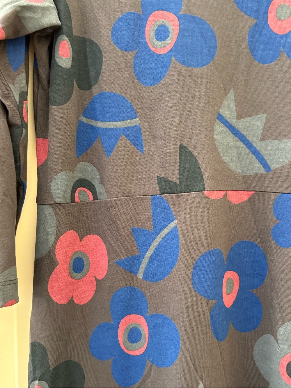 Gudrun Sjoden Dress Gray Blue Floral Lagenlook Art to Wear Scandinavian Women M - Picture 4 of 8